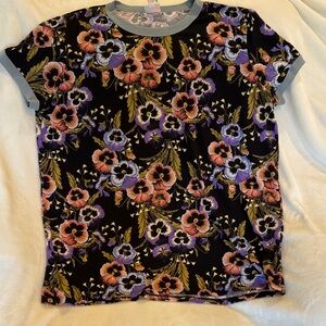 LuLaRoe Pansies Bold Floral Print Women's Top Plus Size 3XL RS
